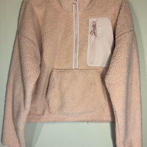 Xersion Women's Beige Sherpa Turtleneck Sweater